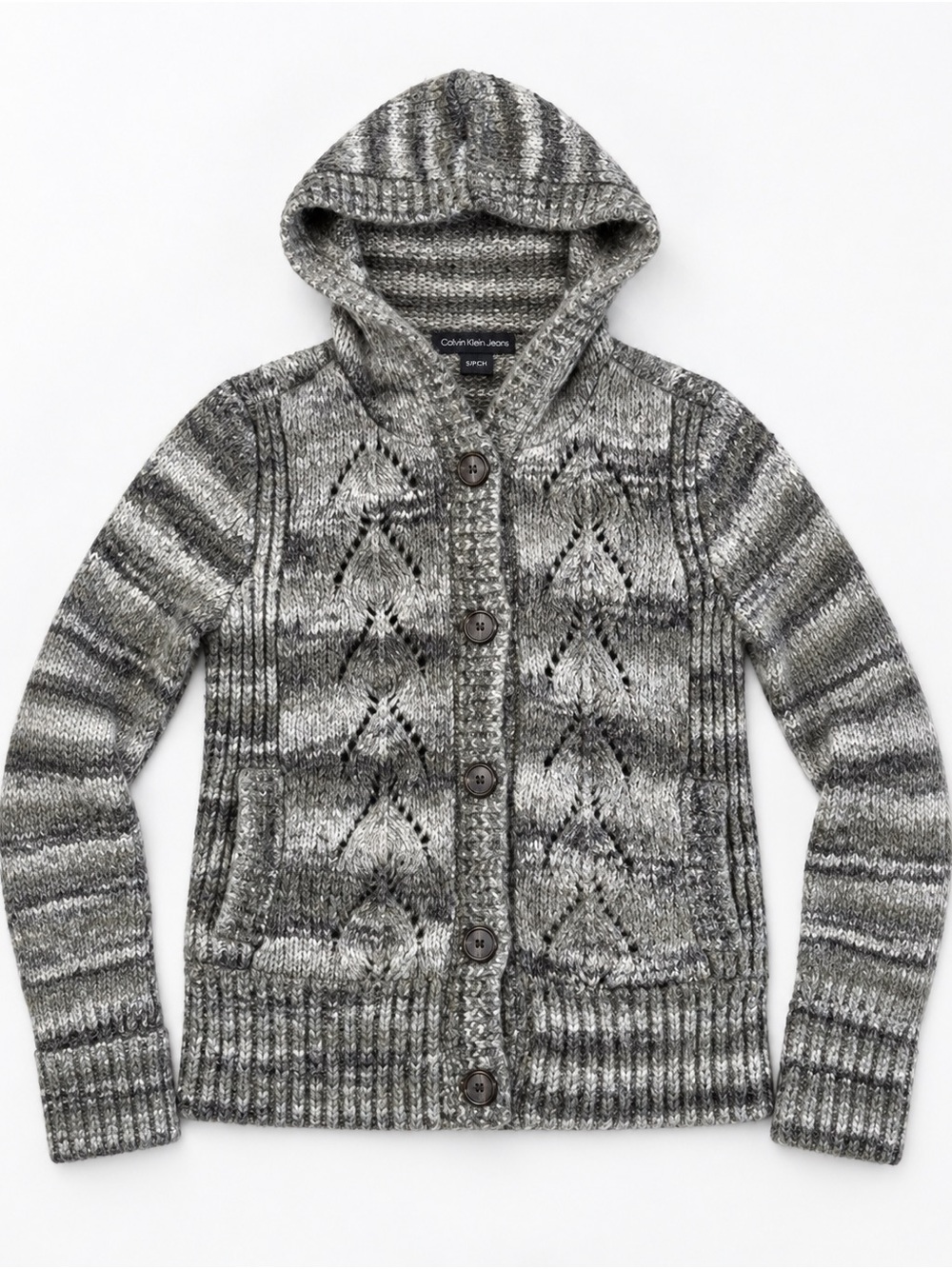 Calvin Klein Jeans Hooded Knit Cardigan – Size Small